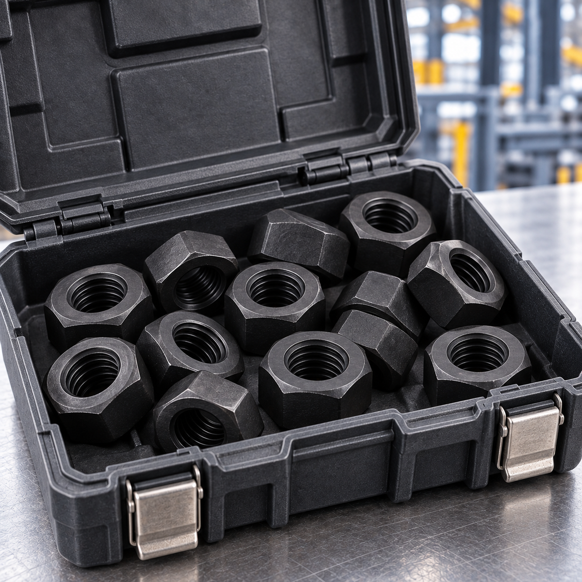 Black Oxide Finished Hex Nuts for Industrial Machinery Fastening