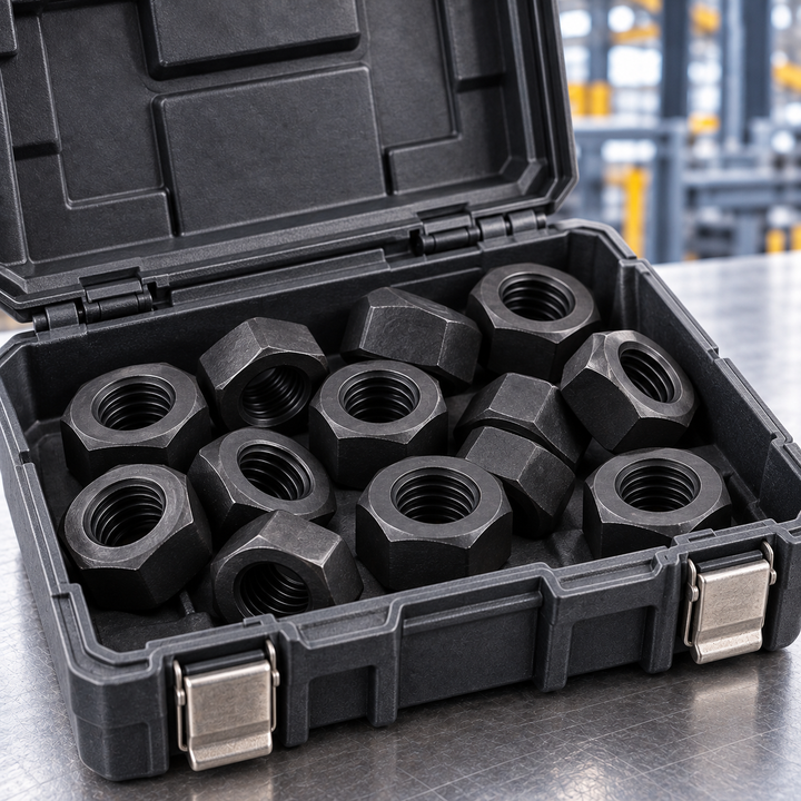 Black Oxide Finished Hex Nuts for Industrial Machinery Fastening