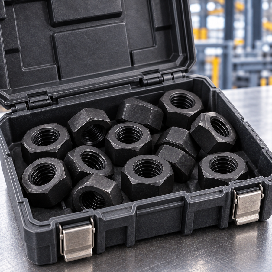 Black Oxide Finished Hex Nuts for Industrial Machinery Fastening