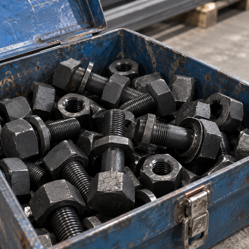 Black Oxide Finish Structural Nuts for Indoor Steel Frameworks